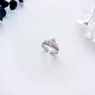 Nhẫn vương miện bạc 2 trong 1