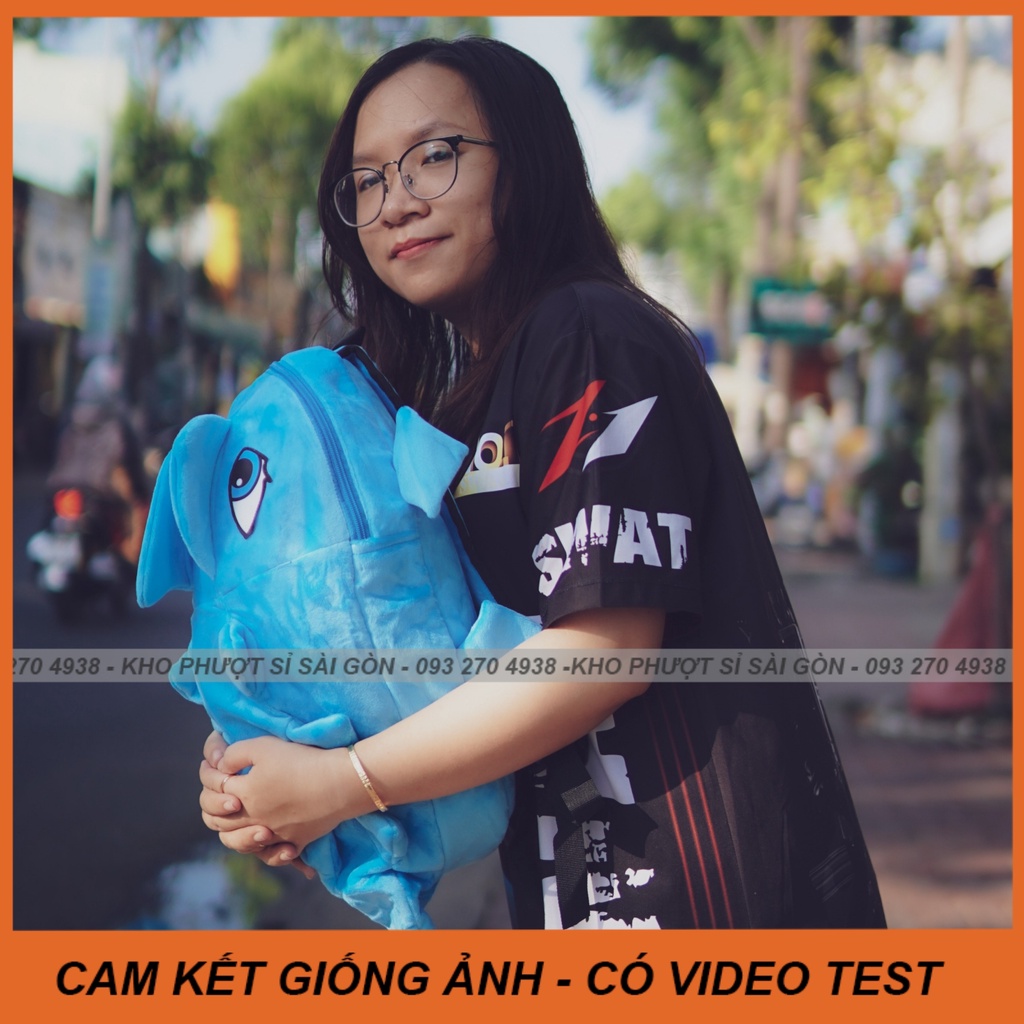 CÓ VIDEO - Balo khủng long vải nhung size lớn đựng mũ bảo hiểm fullface - Balo khủng long nhung siêu cute