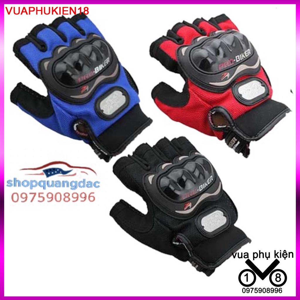 Găng Tay Probiker Cụt Ngón Có Gù Nhựa - Đi Phượt VUA PHỤ KIỆN 18