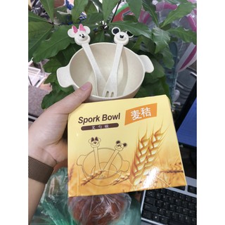 Bộ bát ăn dặm kèm thìa dĩa lúa mạch Mickey