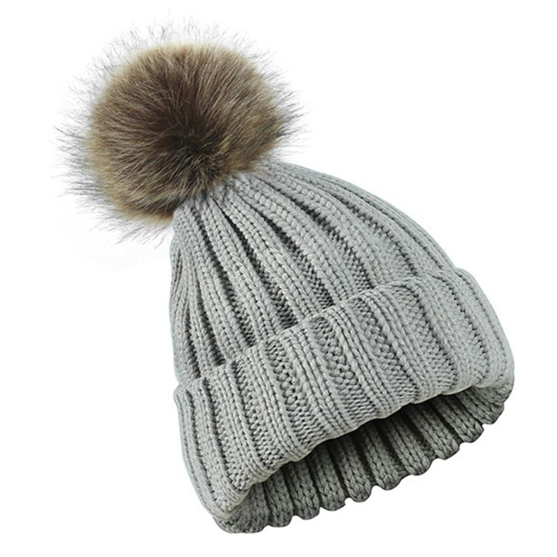 Mũ Len Beanie Màu Trơn Có Gân Thời Trang Mùa Đông Cho Nam Và Nữ