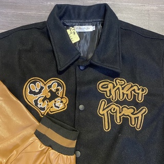 [ Hot ] Áo khoác varsity jacket nâu đen