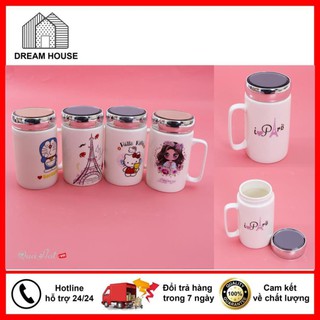 Cốc sứ giữ nhiệt có lắp gương