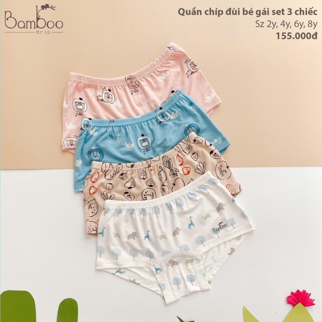 LIL - quần chíp đùi bé gái set 3 chiếc