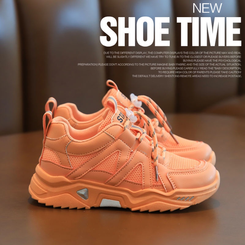 Giày Sneaker Phối Lưới Thoáng Khí Cỡ 26-37 Thời Trang Mới Cho Bé Trai / Gái