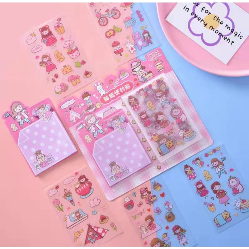 Vỉ note và sticker siêu xinh yêu, ngộ nghĩnh mã HT-SZ-1033