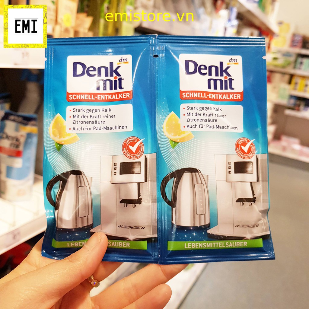 Bột Denkmit tẩy cặn bình cho bình ấm siêu tốc - Hàng chuẩn Đức
