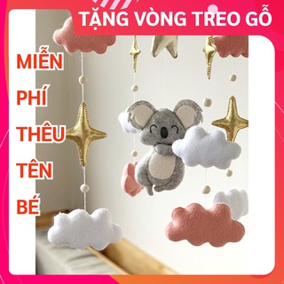 [TẶNG BẢNG TÊN BÉ & VÒNG TREO] Đồ chơi treo nôi cho bé kích thích thị giác ảnh thật, có nhạc tự xoay KOA LA 3
