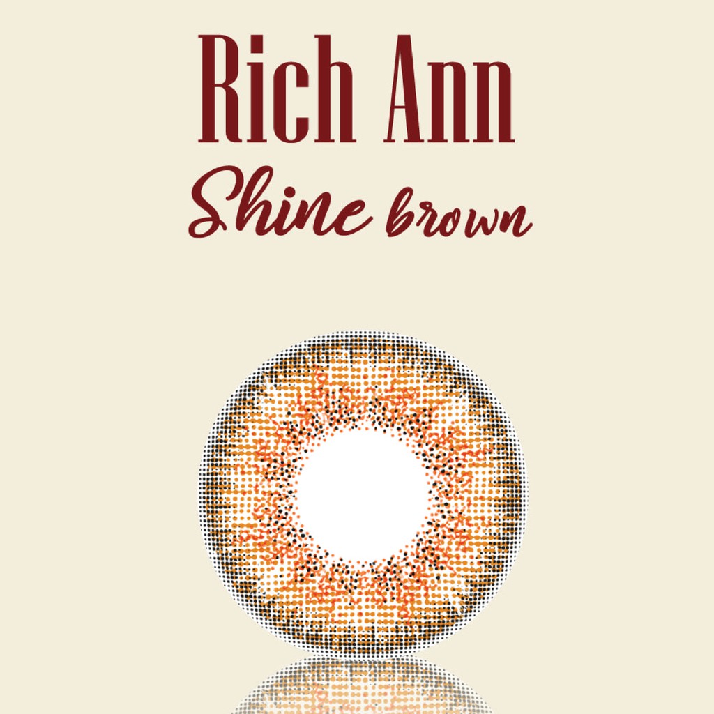 [𝟭 𝗛𝗢̣̂𝗣] Lens Mắt ANN365 1 Ngày Rich Ann Shine Brown, Kính áp tròng Màu Nâu Sáng