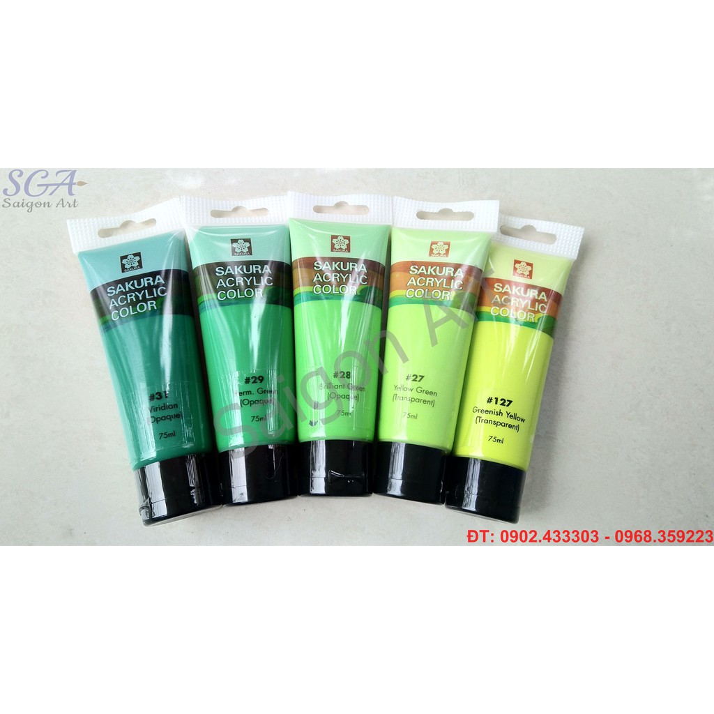 Màu Acrylic Nhật Bản SAKURA tuýp lớn 75ml