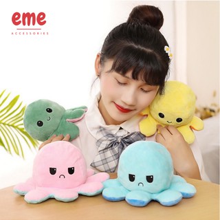 Bạch tuộc cảm xúc Bạch tuộc nhồi bông lật chuyển đổi cảm xúc hai mặt kích thước 20cm vui nhộn