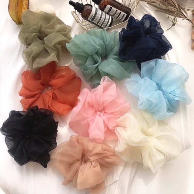 Dây Buộc Tóc Scrunchies Trơn Siêu Xinh Hàn Quốc