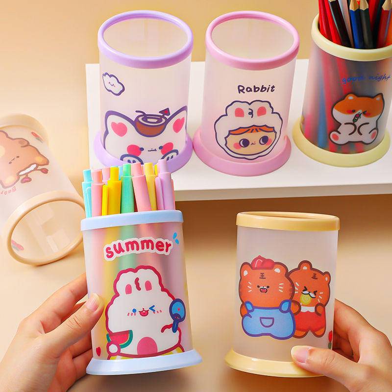 ⭐ iLado ⭐ Hộp bút trong suốt Ống đựng bút thùng đựng hàng chủ đề hoạt hình hộp văn phòng phẩm hộp đựng bút trong s hộp bút trong kệ văn phòng phẩm để bàn kệ đựng văn phòng phẩm hộp nhựa đựng