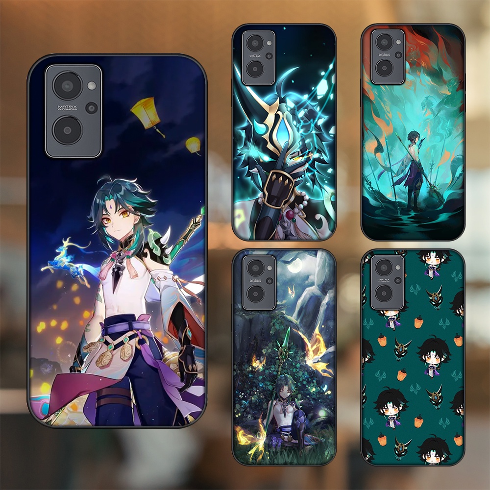 Ốp lưng Realme 9i viền đen in hình Xiao Genshin Impact