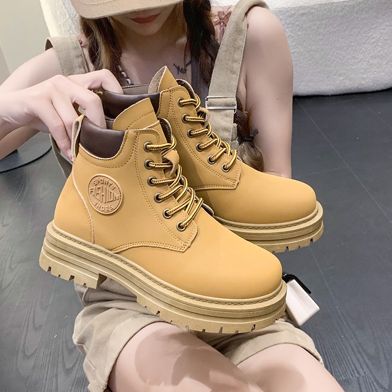 Giày Bốt Martin Bằng Da Chống Trượt Chống Thấm Nước Thiết Kế Mới Với 4 Màu Tùy Chọn