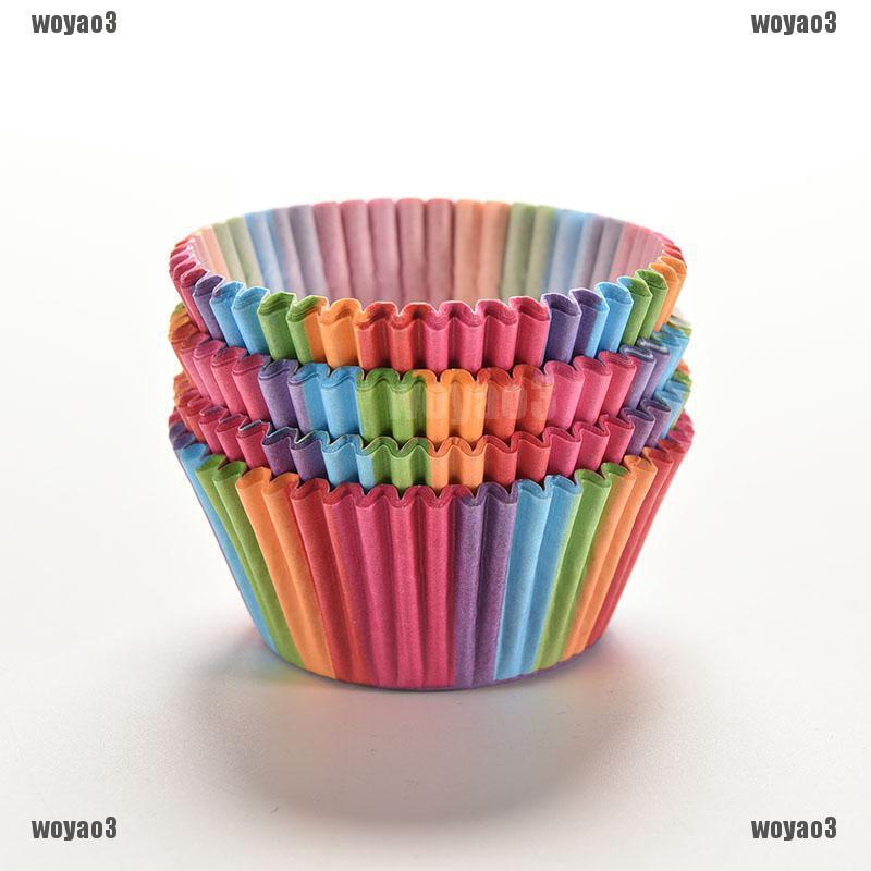 Bộ 100 Giấy Gói Bánh cupcake Nhiều Màu Sắc