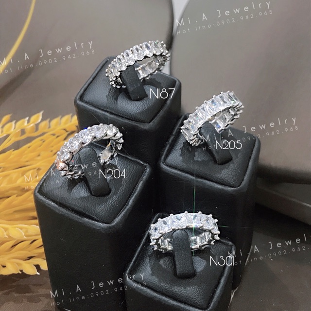 Nhẫn nữ bạc Ý Italy S925 Full xoàng đá các kiểu cao cấp | Mi.A trang sức bạc