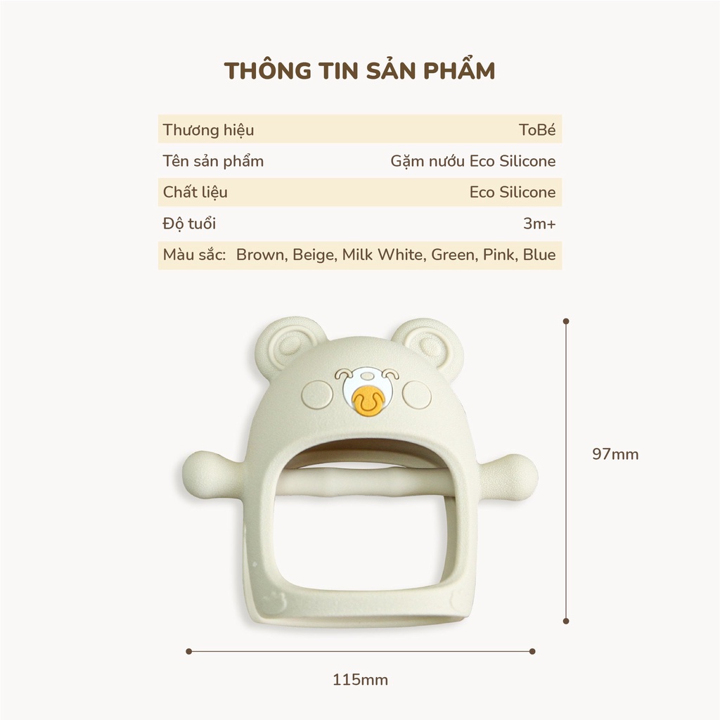 Gặm nướu cầm tay silicon Tobé giảm ngứa nướu an toàn cho bé