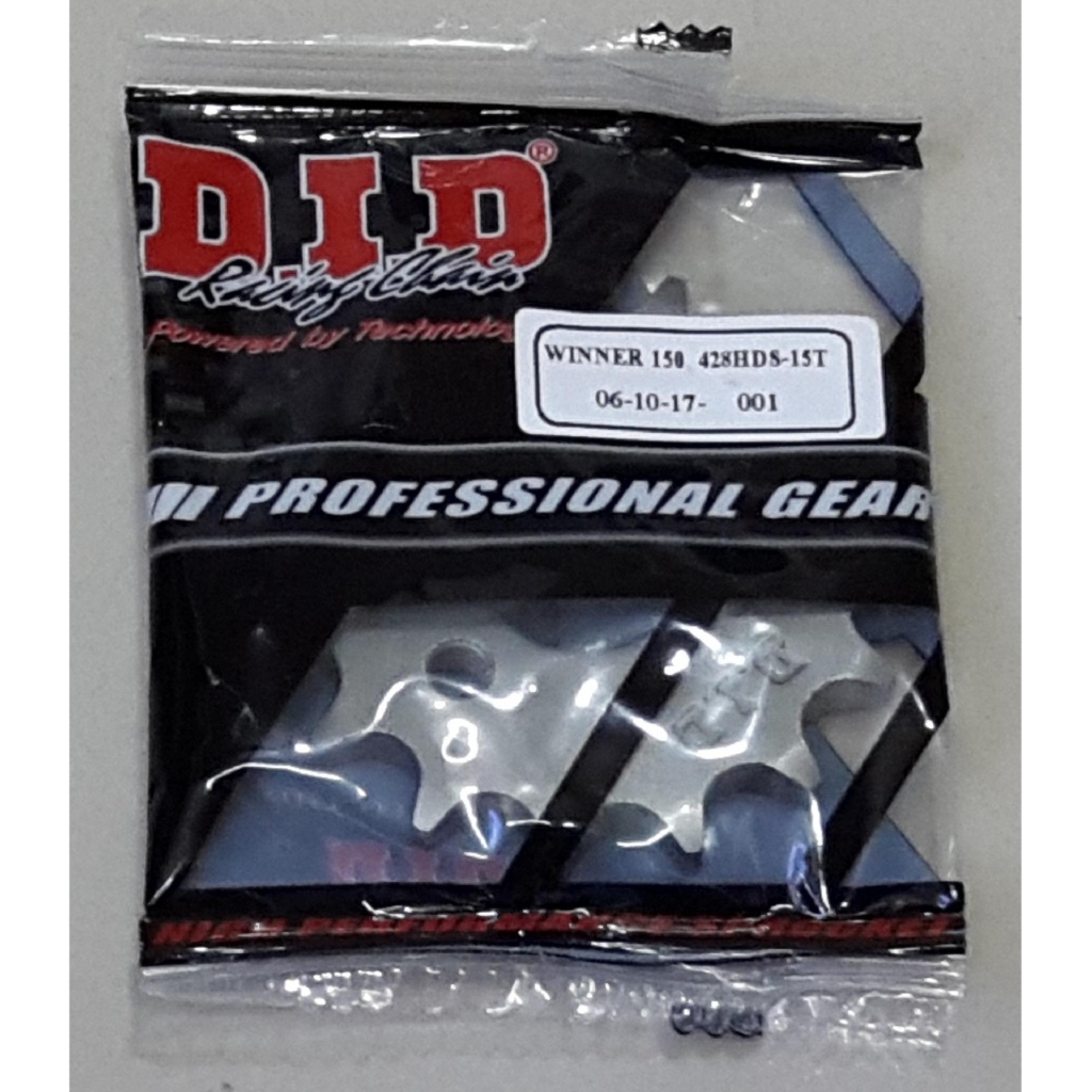 Bộ Sên Nhông Dĩa DID Black 15x44-120L WINNER 150 - Made in Thailand.