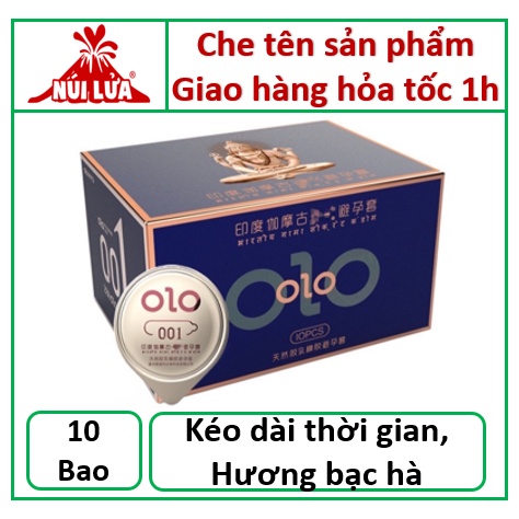 Bao cao su 0.01 OZO xanh Kéo dài thời gian, Bạc hà mát lạnh, Siêu mỏng 0.01mm - 10 bao