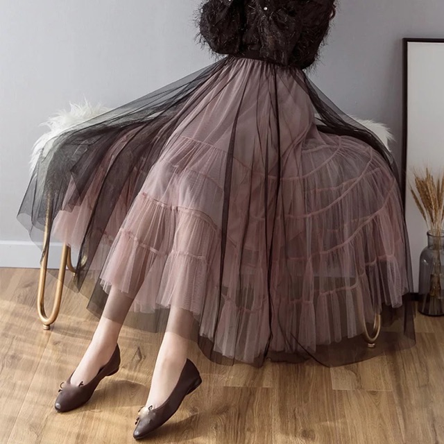 Chân váy lưới phối mẫu mới 3 lớp