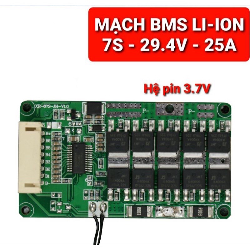 Mạch sạc và bảo vệ pin Li-on 3.7V 7S 25A