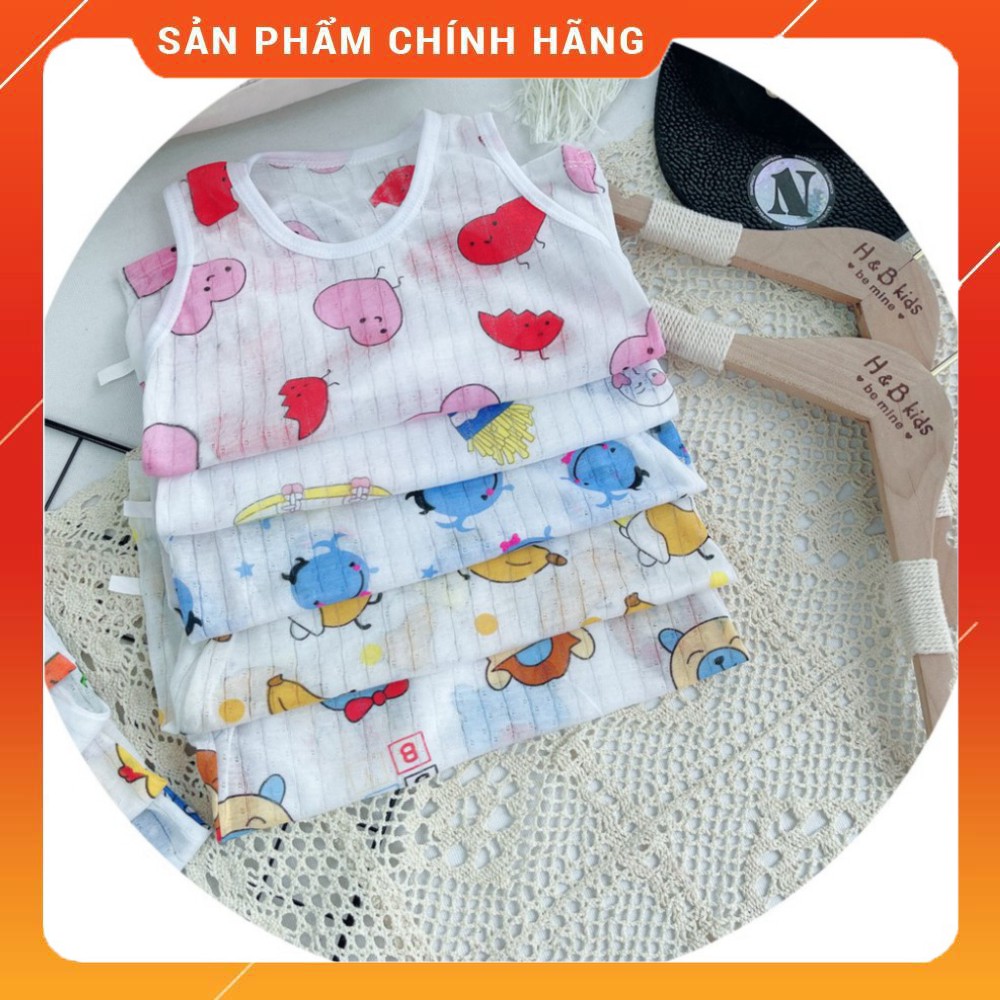 Bộ Cotton Giấy Ba Lỗ Cho Bé Trai Bé Gái Sơ Sinh 5-15kg Hàng Đẹp