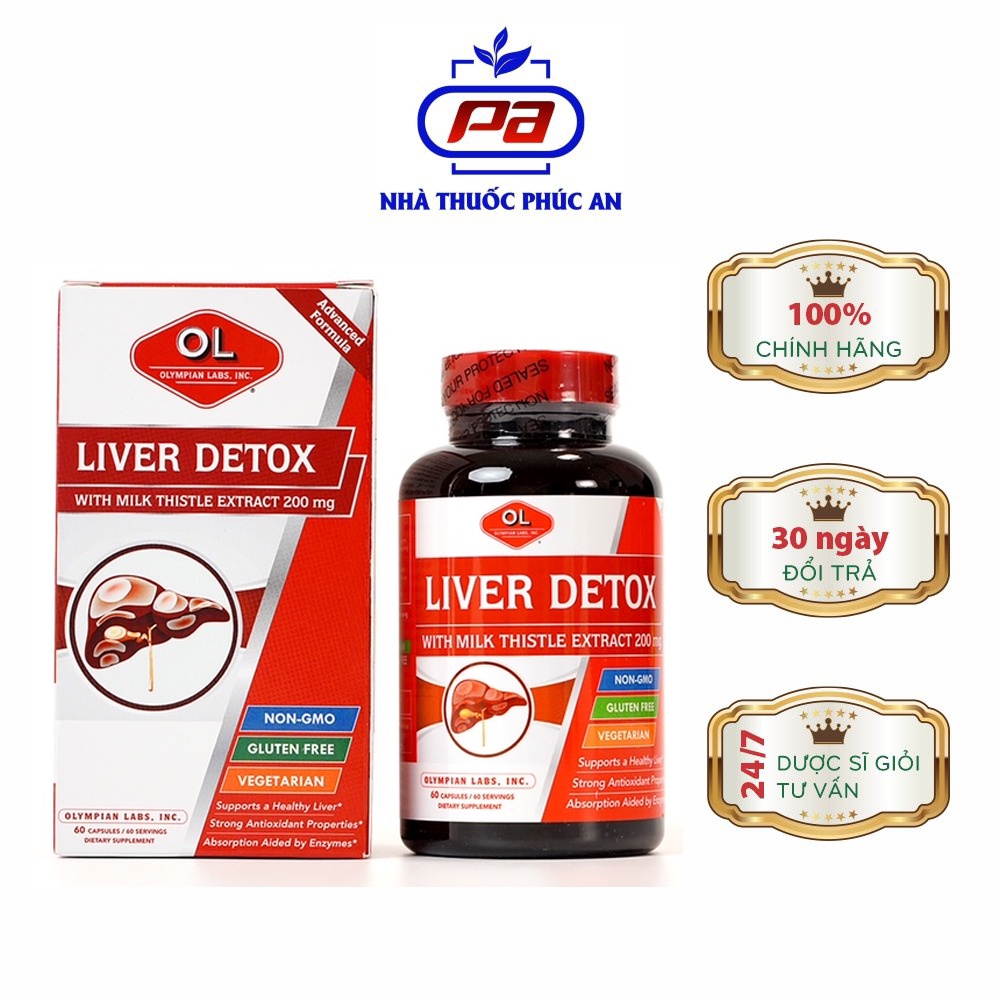 Viên Uống Hổ Trợ Giải Độc Gan, Mát Gan, Bổ Gan Liver Detox Olympian Labs Mỹ 60 Viên