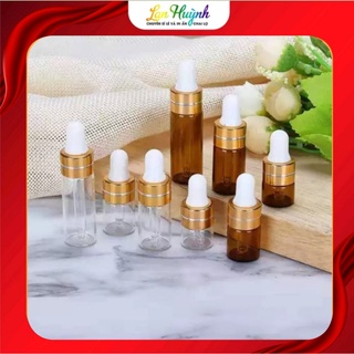 COMBO 10 BỘ CHAI ĐỰNG TINH DẦU KHOEN VÀNG BÓP NHỎ GIỌT 3ML/5ML
