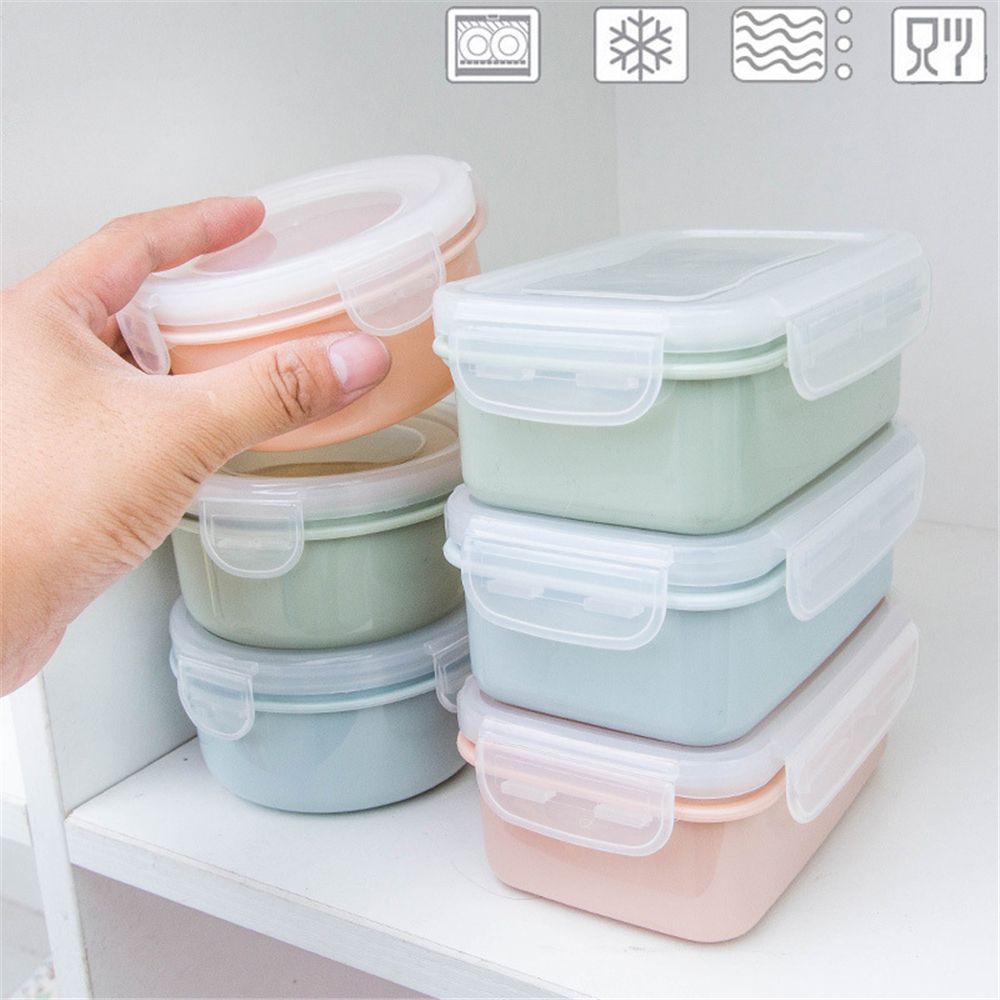 ☆YOLA☆ Kitchen Food Prep Box Bento Lunch Container Spices Storage Sealed Picnic Microwavable Refrigerator Fresh Keeping/Multicolor