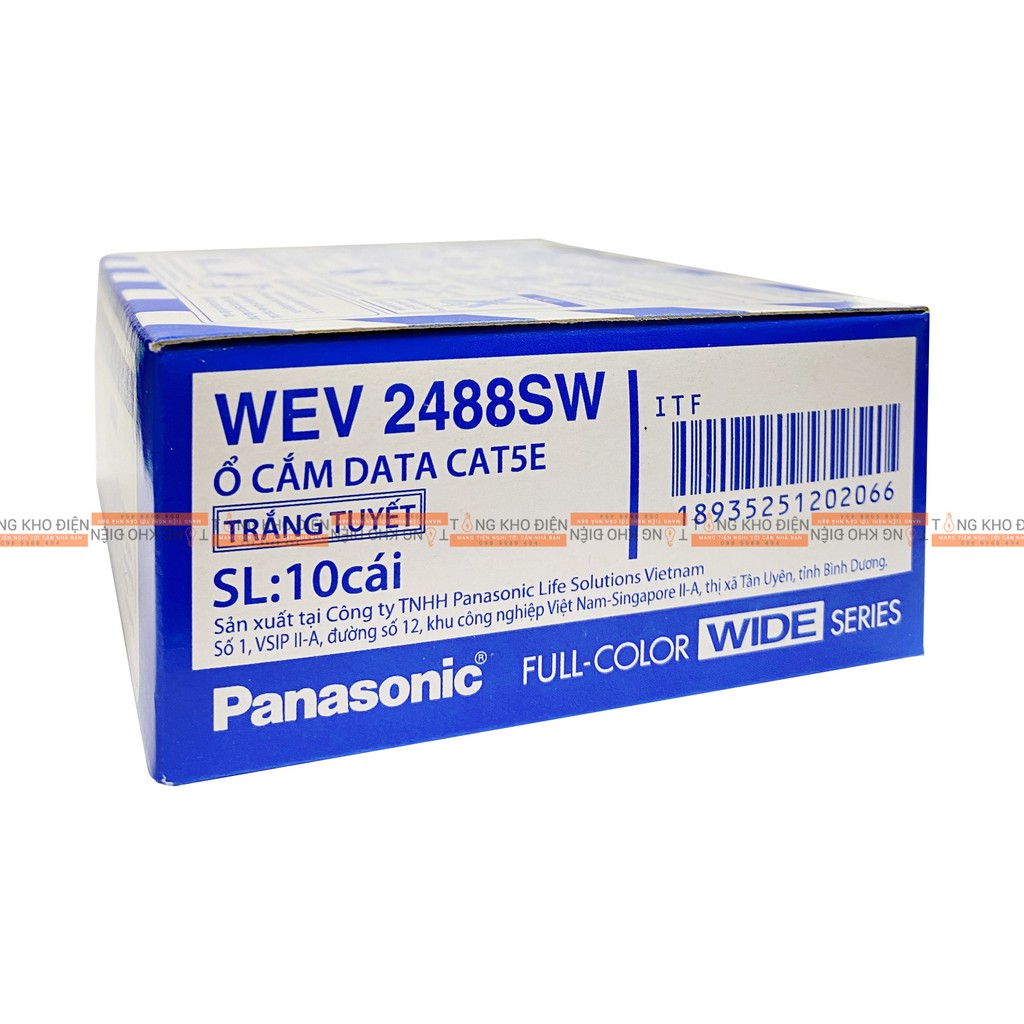 Ổ cắm Data CAT5 Panasonic, Hạt mạng WEV2488SW [Dòng WIDE]