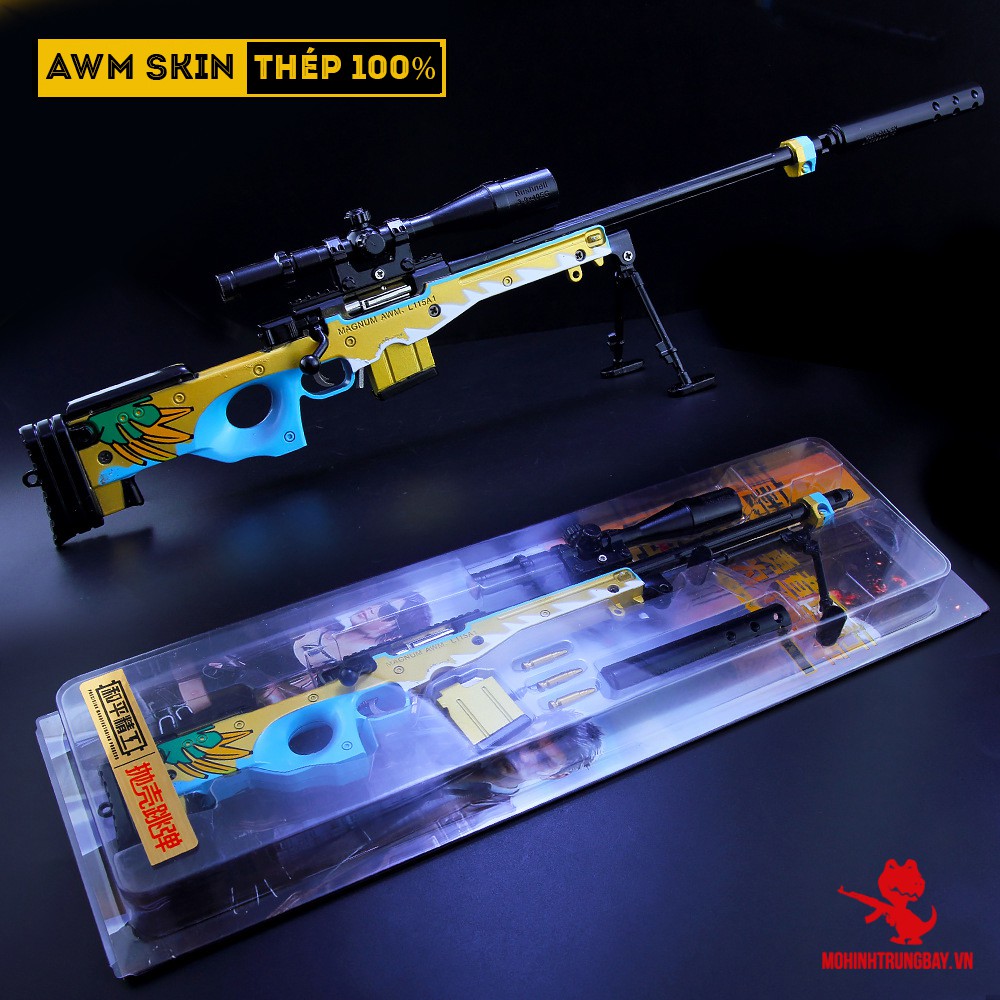 Mô Hình PUBG AWM Skin Agent Banana  Max Size Cao Cấp Tặng Kèm Full Phụ Kiện Và Kệ Trưng Bày