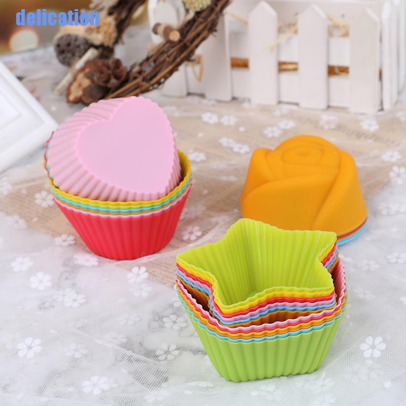 Sự xung đột✿ 6 Khuôn Làm Bánh Cupcake Bằng Silicone