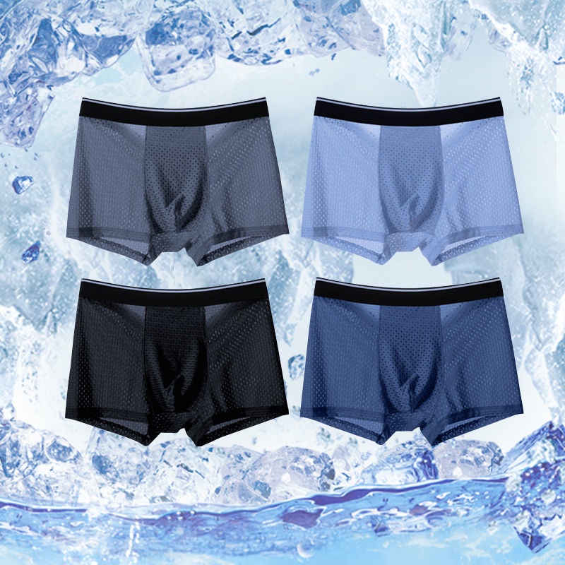 Bộ 4 Quần Lót Boxer Nam Chất Liệu Cotton Thoáng Khí