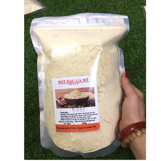 1kg Bột đậu gà Mỹ nguyên chất - bột đậu gà rang chín