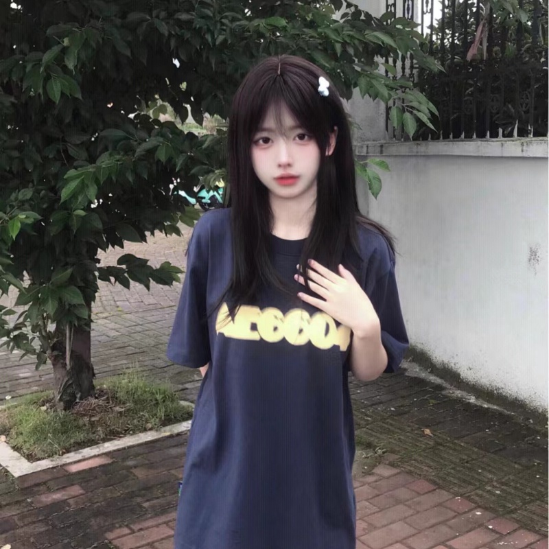 NRVP Áo Thun Cotton Tay Ngắn Cổ Tròn Màu Trơn Thời Trang Dành Cho Nữ