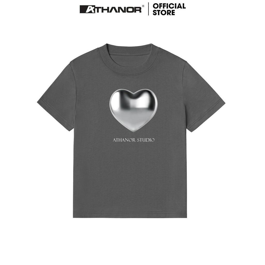 Áo Thun Baby Tee ATHANOR chính hãng Y2K form fit tay ngắn mẫu METALLIC