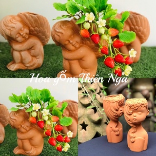 Chậu đất nung thiên thần - cao 17cm