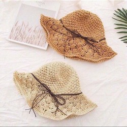Cặp Mẹ Con Siêu Xinh Nón Cói dây Nơ Phong Cách Vintage