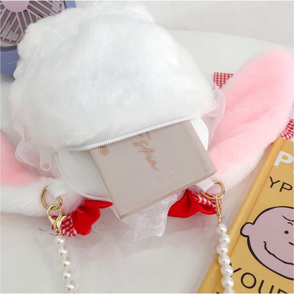 Túi đeo vai kiểu thỏ phối ren nơ phong cách Lolita Nhật Bản dễ thương thời trang