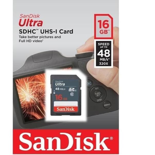 Thẻ Nhớ Sandisk Ultra Sdhc Sdcard 16gb 48mbps Class 10 / Sd 16gb 48mb / S