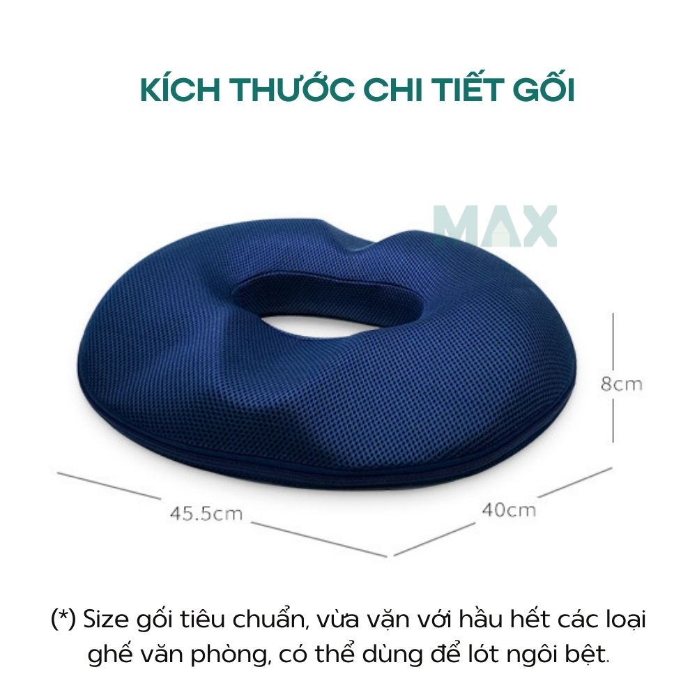 Gối đệm lót ngồi chống bệnh trĩ giảm đau xương cụt bằng cao su non lót ghế văn phòng, ghế ô tô hàng bảo hành 1 năm