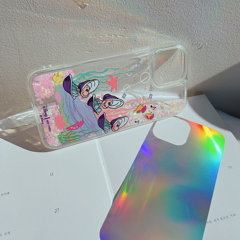 Ốp Điện Thoại Silicon Dẻo Họa Tiết Hoạt Hình Disney Oyster Lấp Lánh Cho For iPhone 7 8 Plus XR XS X 11 12 13 Pro Max