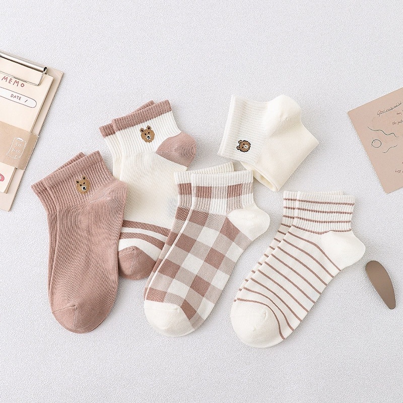 Tất gấu vải cotton cute