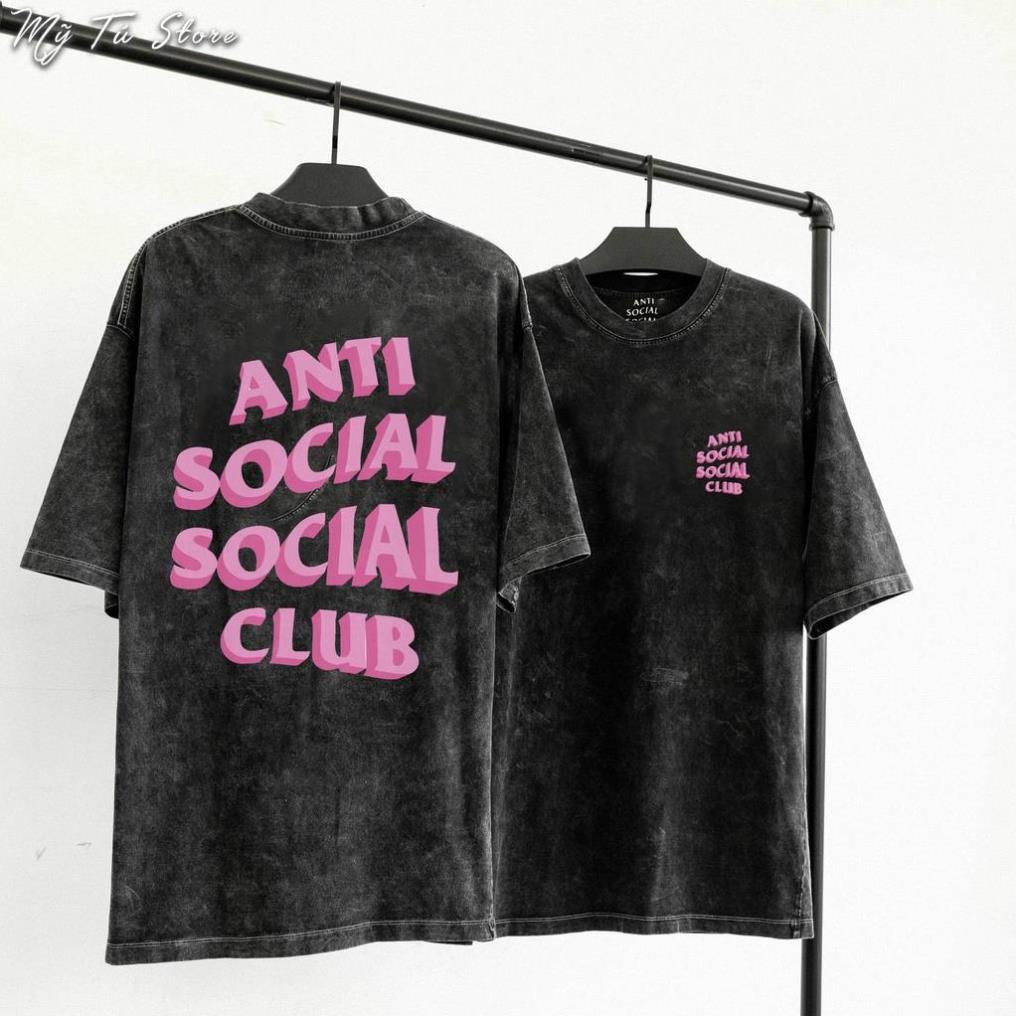 Áo thun Unisex Anti Social Soical Club Chữ Hồng