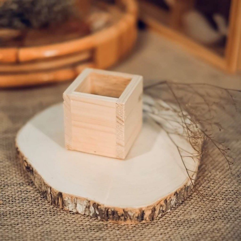 [chậu gỗ ] vuông trồng cây để bàn -HUY_Decor