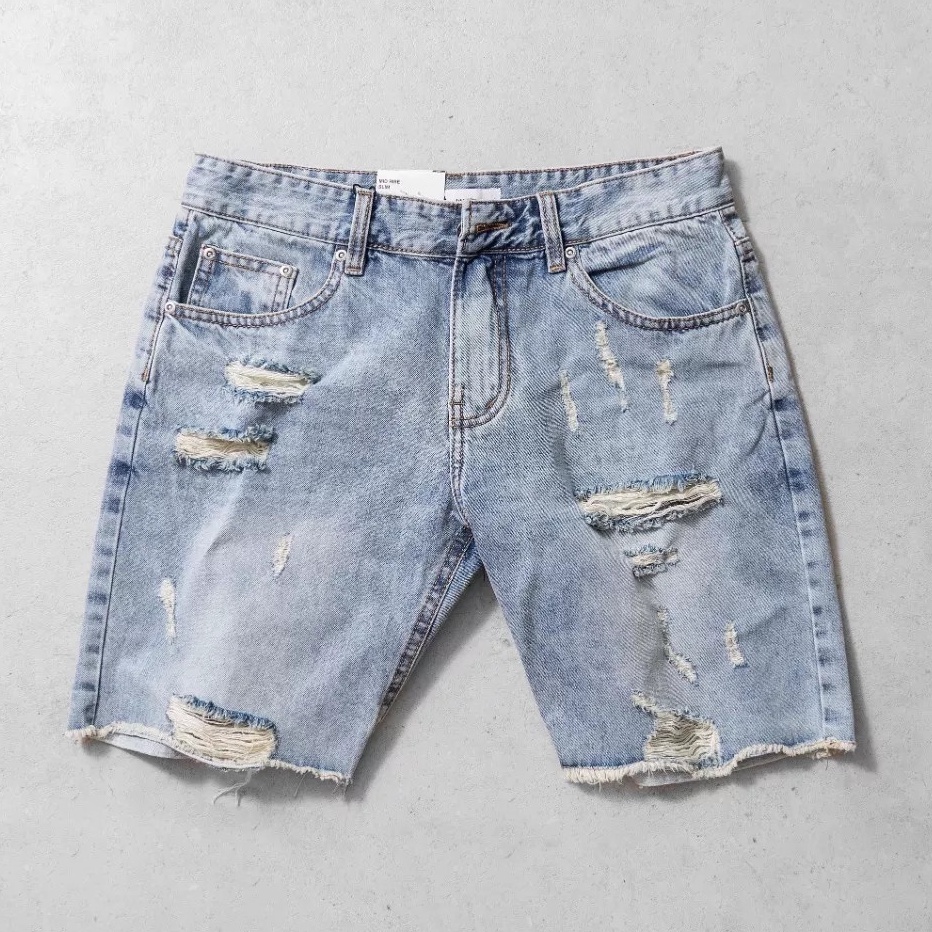 Quần bò ngố nam, quần short jean nam không co giãn cao cấp MuradFashion MS651
