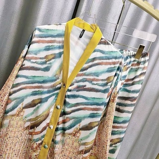 BỘ LỤA KIMONO CỔ V HỌA TIẾT 01 CAO CẤP