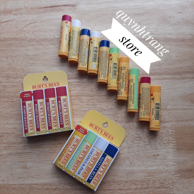 Son dưỡng Burt ‘s Bee Beewax lip Balm ( tách set)