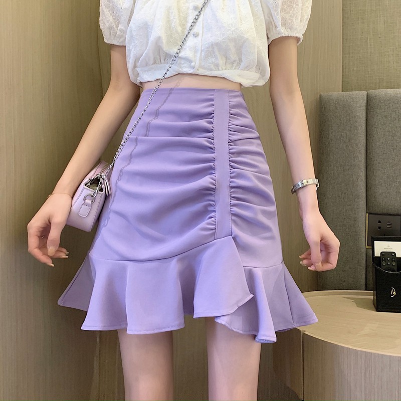 Chân váy lưng cao phong cách Hàn Quốc đơn giản | BigBuy360 - bigbuy360.vn